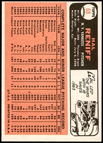 1966 Топпс # 68 Хал Ренифф Ню Йорк Янкис (Бейзболна картичка) Ню Йорк/Mount Янкис