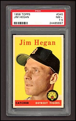 1958 Topps 345 Джим Хиган Детройт Тайгърс (Бейзболна картичка) PSA PSA 7.50 Тайгърс