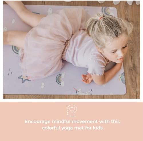 Лесни детски килимче за йога с принтом Mindful Kids and Co от Рециклирана гума, с неплъзгащи велур за деца