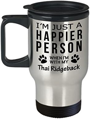 Кафеена Чаша За Любителите на кучета В Пътуване - Щастлив Човек От Тайландски Риджбеком -Подаръци За спасението