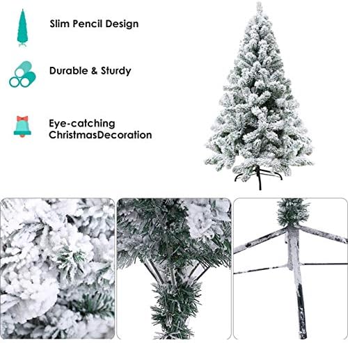 Декор Коледно - Празничен Интериор от Изкуствени борови дървета с височина 7,5 метра - Коледна Елха със Сняг Флокированием за вътрешна и Външна декорация