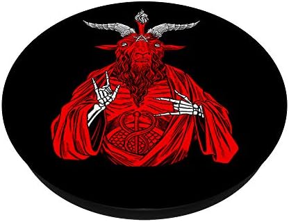 Blackcraft Антихрист Козел Сатана Червен Бафомет за атеистических PopSockets PopGrip: Замяна ръкохватка за телефони