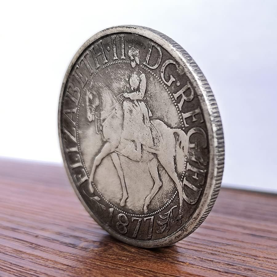 Кралица Елизабет II 1877 Сребърен Долар Чуждо Сребро Кръгла Сребърна Монета Антични Монети Старинни Колекция