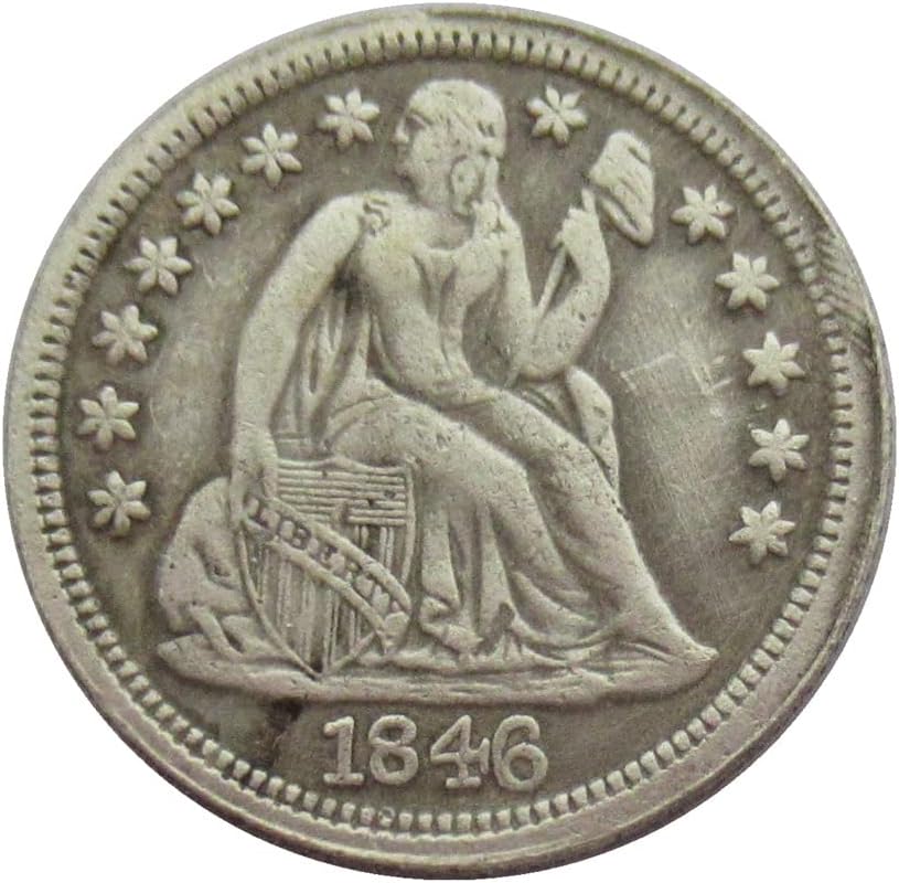 Американски Флаг 10 Цента на 1846 Г., сребърно покритие Копие на Възпоменателни монети