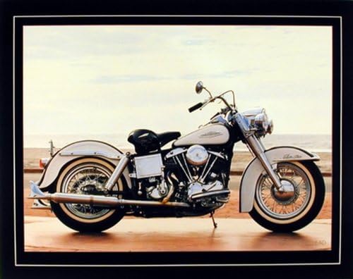 Мотоциклет Стенен Декор 1967 Бяла Лопатоголовый Harley Davidson Ретро Велосипед Художествен Плакат С Принтом