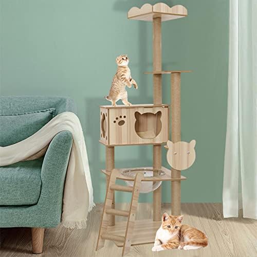 KOAIUS Cat Climb Tree Activity Stand Многопластова платформа Игра Multi Къща за Катерене Котки Лесно Инсталиране Апартамент за котки, Здрав Мебели за Домашната котка (Цвят: Стил И)