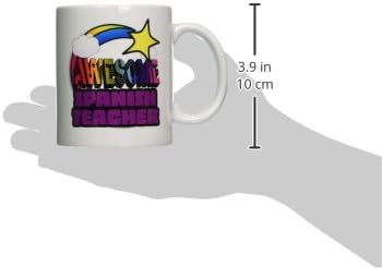 Керамична чаша 3dRose mug_201413_1 Shooting Star Rainbow Страхотно За учители на испански език, 11 Грама