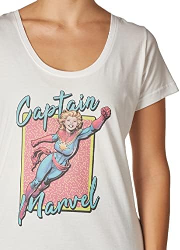 Официална дамска тениска Captain Marvel 90-те години, с кръгло деколте
