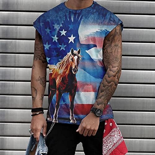 RUIRUILICO Патриотични Тениски за Мъже с Флага на Америка Летни Ежедневни Ризи с Къс Ръкав Свободно Намаляване