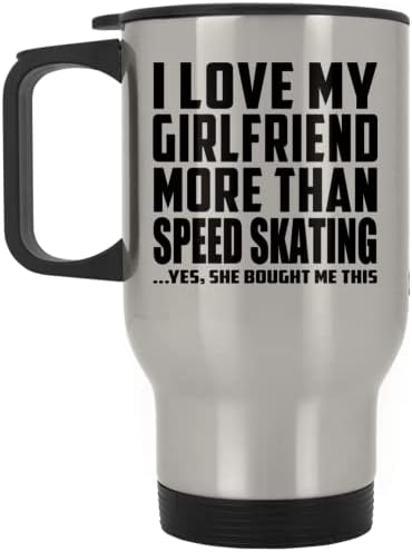 Дизайнсифи Аз обичам едно Момиче Повече От пързаляне скорост, Сребърен Пътна Чаша 14 грама, на Изолиран Чаша