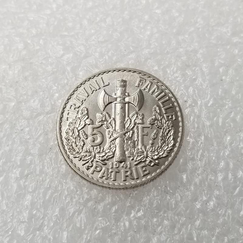 Старинни Занаяти 1941 г. Френска Сребърна Доларова Монета