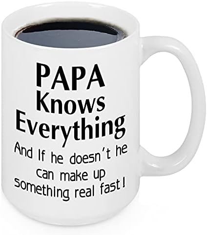 Чаши за Деня на бащата за татко, Кафеена чаша Татко знае всичко, Чаши за татко, Чаши на Ден на баща си, за баща