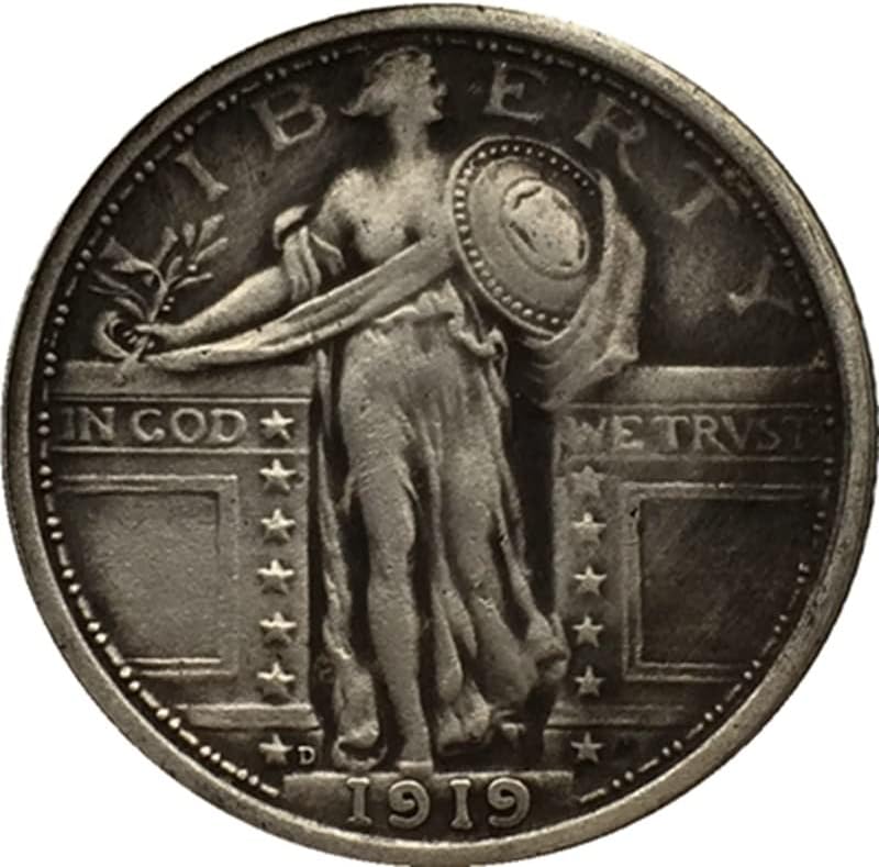 7 Различни Дати D Версия на Американската Вертикална Монета От 25 Цента, Месинг със сребърно покритие Старинни