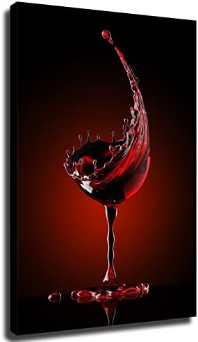 Художествен Плакат на Splash червено Вино в чаша за вино и Монтиране на Художествено изображение С Принтом Модерния