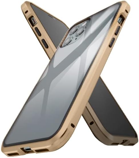 Магнитен калъф INGREM за iPhone 11 Pro от алуминий и стъкло /Златен IS-P23AG1/CG [Паралелен внос]
