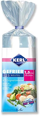 Пакети за фризера KERL 1,5 л 18 х 30 см от особено полиетилен по 25 бр.