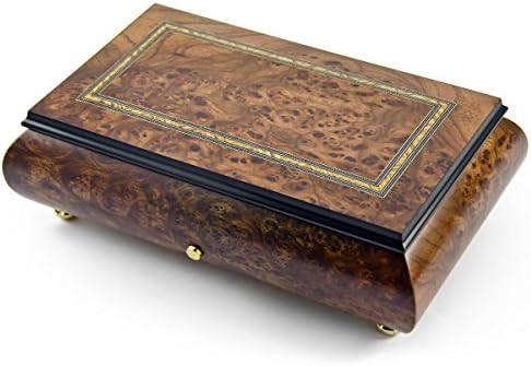 Музикалното ковчег ръчно изработени в класически стил Sankyo на 72 бележки с Рама инкрустация Grand Music Box