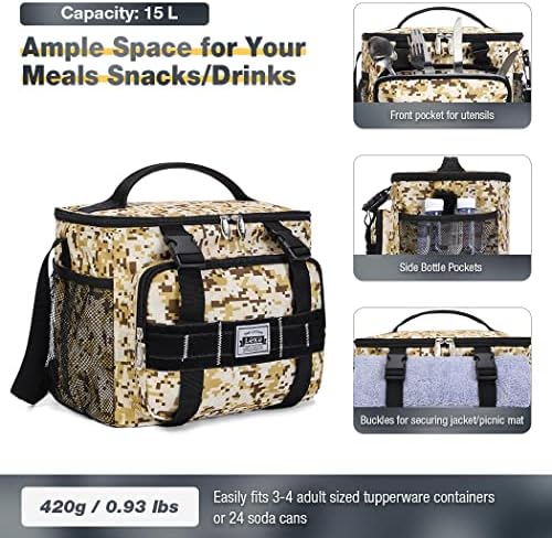 Чанта за обяд Lekesky Мъжки Изолирано Малка Кутия за Обяд Lunchbox Back to WorkThermal Meal Tote Bag, 6Л, 12