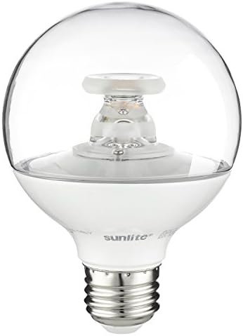 Led лампа Sunlite 41399-СУ G25 Globe, 27K, Топъл бял, 7 W (еквивалент на 60 W) 500 Лумена, Средна база (E26), с регулируема яркост, сертифицирана по Energy Star, Бистра, 6 бр. в опаковка