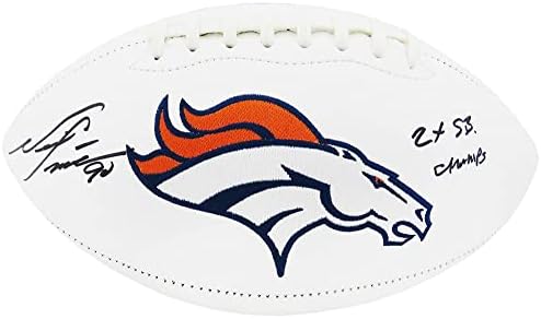 Нийл Смит Подписа Логото на Jarden Denver Broncos Бял Панел с пълен размер на Футболна топка с 2 футболни топки