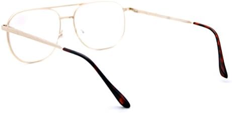Очила с Прозрачни Лещи С Бифокальной Лупа За Четене Ретро Квадратен Пружинен Шарнир