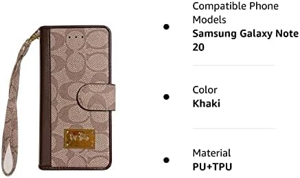 Дизайнерска чанта-портфейл за Samsung Galaxy Note 20, Класически Луксозен калъф с монограм, Защитен калъф от