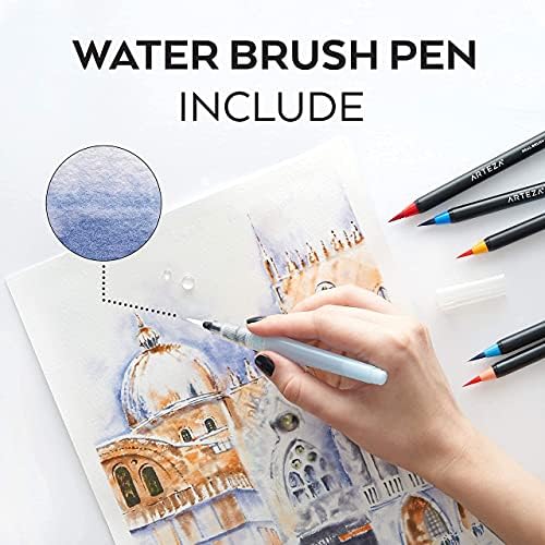 Комплект за пътуване ARTEZA Real Brush Pens, Пособия за рисуване за художници, Артисти-хоби и Начинаещи