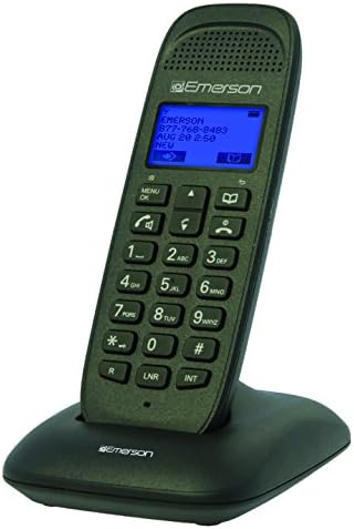 Емерсън EM7000 Dect_6.0 Стационарен телефон с 1 тръба, 4 линии, Черен