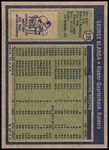 1972 Topps 235 Джордж Бланда Окланд Рейдерс (Футболна карта) NM/MT Рейдерс Кентъки