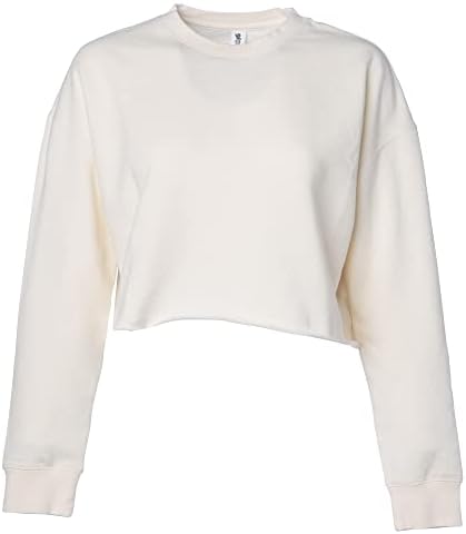 Дамски hoody с кръгло деколте Global Blank, Съкратен Най-Пуловер с дълъг ръкав