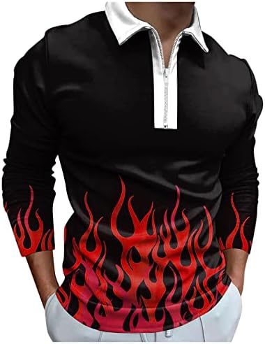 BEUU 2022 Нови Мъжки Ризи Поло с Дълъг Ръкав 1/4, Блузи за Голф с цип, Градинска Ежедневни Дизайнерска Риза