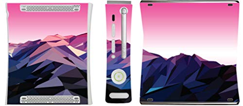 Виолетово-розово низкополигональный планински хребет, дизайн на винил етикети, кожата egeek amz за Xbox 360
