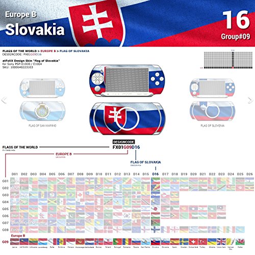 Sony PSP-E1000/E1004 Дизайн на Корицата знаме на Словакия Стикер-стикер за PSP-E1000/E1004