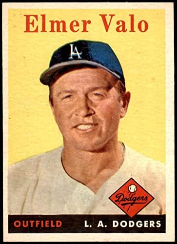 1958 Topps 323 Elmer Вало Лос Анджелис Доджърс (Бейзбол карта) EX/MT Dodgers