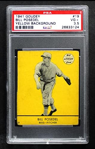 1941 Гуди 19 Бил Поседел Бостън Брейвз (Бейзболна картичка) PSA PSA 3.50 Брейвз
