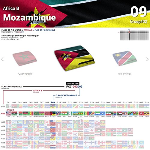 Стикер-стикер на Sony Playstation 3 Slim Design Skin знаме на Мозамбик за Playstation 3 Slim