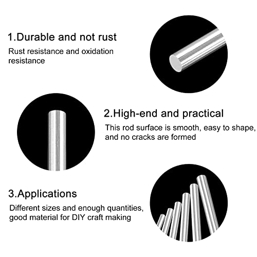 Кръгли пръти от неръждаема стомана MECCANIXITY с Диаметър от 1 мм-8 мм, дължина 400 mm, диаметър в асортимент,