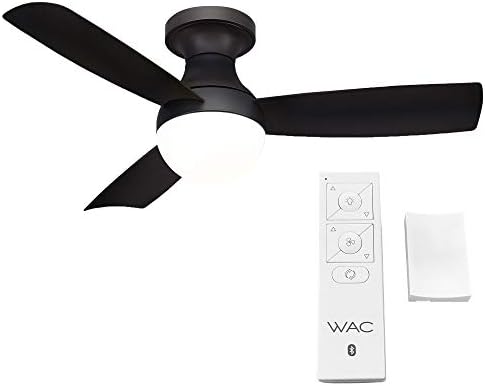 WAC Smart Fans Кълбо Вътрешен и Външен 3 Диска вентилатор на Тавана Скрит монтаж 44 инча Матово черен цвят с