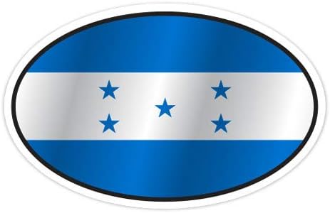 GT Graphics Овалния Флаг Хондурас - Vinyl Стикер Водоустойчив Термоаппликация