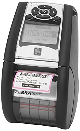 Мобилен принтер за етикети Zebra QN2-AUNA0M00-00 QLN 220 с директен термична обработка, Bluetooth и Wi-Fi, Монохромен,