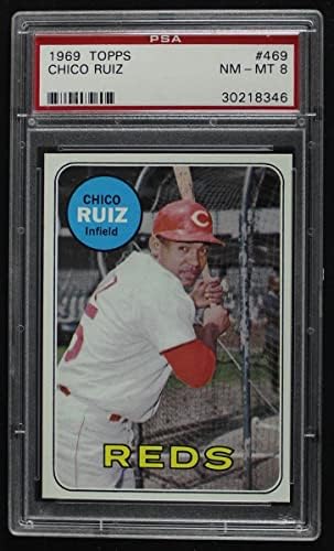 1969 Topps # 469 Чико Руис Синсинати Редс (Бейзболна картичка) PSA PSA 8,00 Червени