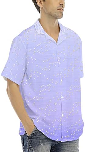Bmisegm Летни Тениски Мъжки Мъжки Ризи С Принтом, Плажни Ризи с копчета и Къс Ръкав, Риза с копчета и Дълъг