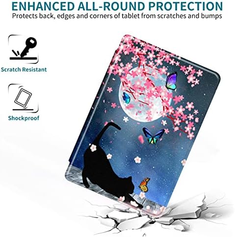Калъф RWUTYTIUL за таблета Galaxy Tab A7 Lite, Въртящи се на 360 Градуса Защитен калъф-поставка с 2-ма чекмеджета за Samsung Tab A7 Lite 8,7 см 2021 модели (SM-T220/T225/T227), Сакура и Сладък котка