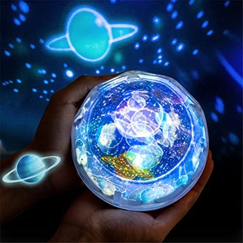 Грецкая Орехова Звездното Небе Нощно Планета Магически Проектор Земя Вселената Led Лампа Цветна Въртящата Светеща Звезда Детски Коледен подарък (Цвят: завъртете)