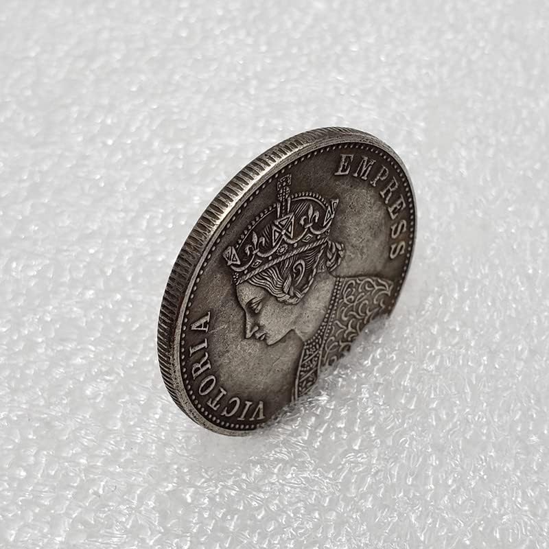 Старинни Занаяти Британска Индия 1-Виктория Сребърно Покритие Монета Чужд Сребърен Долар Сребърен Кръг #742