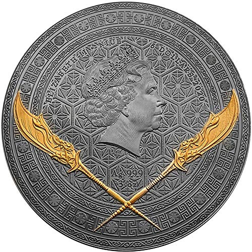 2020 DE Пет Генерали Тигър PowerCoin Guan Yu 3 Грама Сребърна монета 5 $ Ниуе 2020 3 Грама Пруф