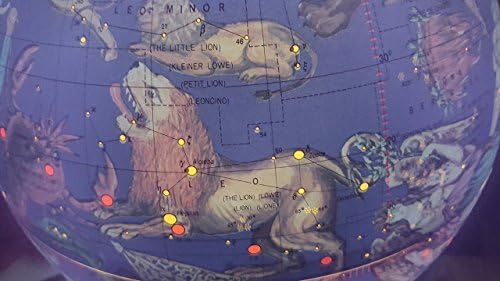 Глобус с подсветка съзвездия, двойна карта, Подробна карта на небето, включване на светлината, за да видите