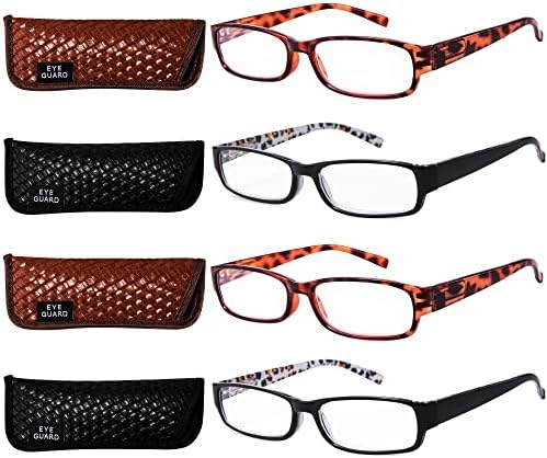 Ридеры EYEGUARD 4 опаковки тънки и елегантни женски очила за четене с красиви модели, за да дам 2.50