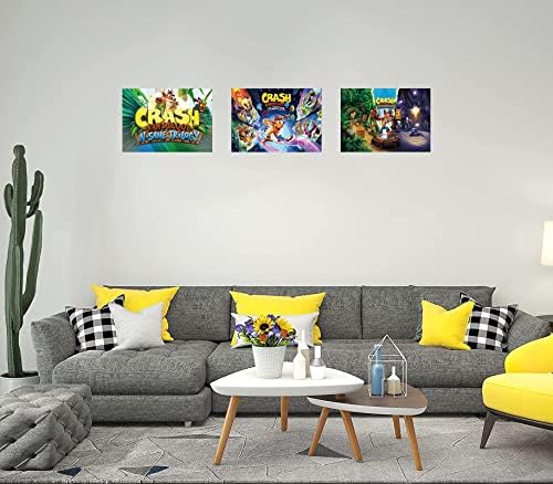 Плакати за видео игри, Crash Bandicoot, 5 бр., Плакат Crash Bandicoot, Игри на Тема Плакат, Интериор за Спални Момче, Зала за игри, 8x10 Инча