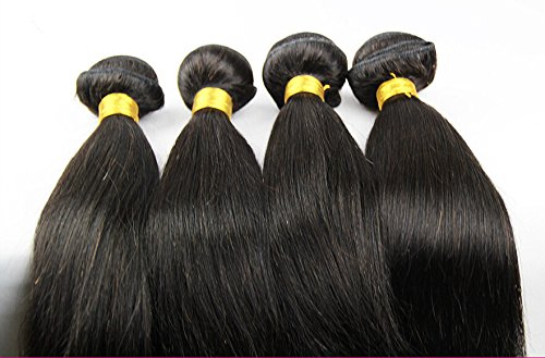 DaJun Hair 8A Затваряне от 3 Части С лъчите права Коса Малайзийского Виргинского Плетене Комплект се Състои От 3 греди И затваряне Естествен цвят 8 затваряне + 8 1012патици